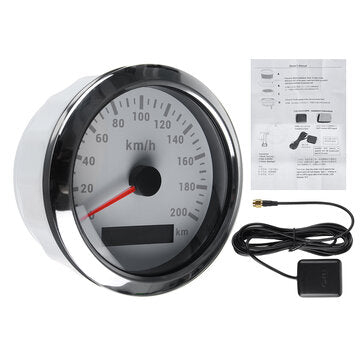 85mm 9-32V 120/200 KM/H GPS Speedometer Gauge with Red Backlight With GPS Antenna For ... (TYPE: #5)
