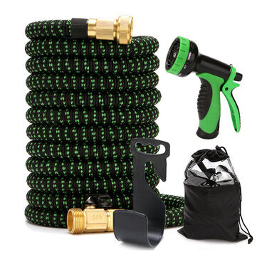 25Ft-100Ft Flexible Car Washing Water Hose 9 Function Spray Nozzle Guns Leakproof ... (LENGTH: 7.5M)