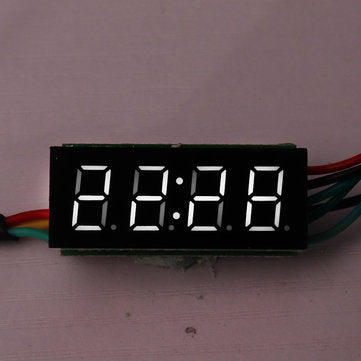0.36 Inch 3-in-1 Time + Temperature + Voltage Display DC7-30V Vol... (VOLTAGE: 200V | COLOR.: WHITE)