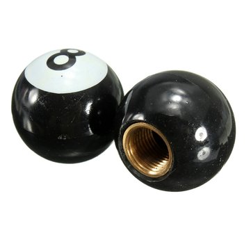 Pair Universal Car Truck Motor Bike Pool 8 Ball Tire Air Valve Stem Caps Wheel Rim Caps Bolt