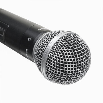EPXCM A-666 UHF Wireless 2Ch Handheld Mic Cardioid Microphone System for Kraoke Speech Party