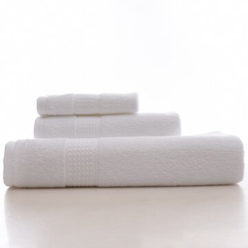 KC LN-01 Bath Pure Towels Long Stapled Cotton Beach Spa Thicken Super Absorbent T... (COLOR.: WHITE)