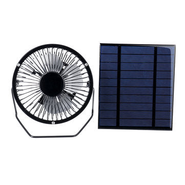 5V Solar Panel + 4inch Cooling Fan with USB Charge for Outdoor Working DIY Part