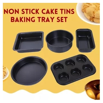 8`` Cake Tins Mold Non-stick Pastry Round Square Baking Tray Oven Mould Tool Set