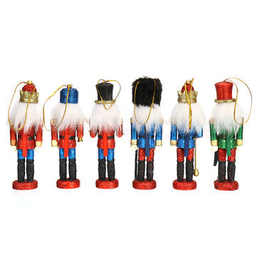 6Pcs Nutcracker Doll Set  12.5cm 6-in-1 Creative Nutcracker Puppet For Christmas Home Office Decorat