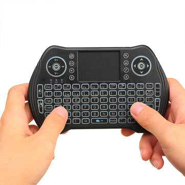 MT-10 2.4G Wireless Spanish Three Color Backlit Rechargeable Mini Keyboard Touchpad Air Mouse Airmou