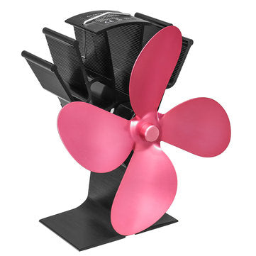 4 Blades Heat Powered Wood Stove Fan Ultra Quiet Fireplace Wood Burning Eco Fan