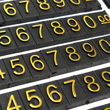 16Pcs/Set Price Display Tag Label Golden Number Letter and Base Adjustable Price Display Counter Sta