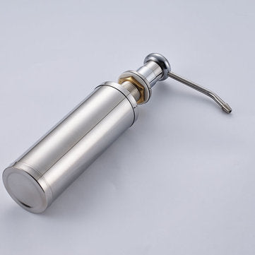 Silver Stainless Steel Liquid Soap Dispenser Sink Soap Box Bottle for Kitchen or Bathroom