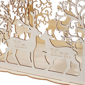 Wooden Loving Deer Wedding Card Box Wedding Money Box Wooden Gift Case With Lock Wedding Birthday Pa