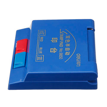 Deli 9850 Semi-Automatic Dual-Color Quick-Drying Financial Office Stamp