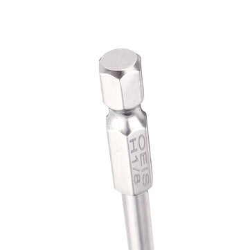 Drillpro 10Pcs 100mm 1/4 Inch Shank S2 Steel SAE Hex Head Allen Wrench Screwdriver Bit Drill Bit Set