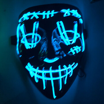 Cosmask Halloween Led Mask Party Masque Masquerade Masks Neon Maske Light Glow In ... (COLOR.: BLUE)