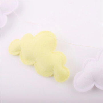 5Pcs Simple Cloud Garland Ornament Nordic Style Crib Baby Bed Bell Bedroom Wall ... (COLOR.: YELLOW)