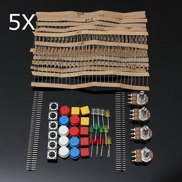 5Pcs Electronic Parts Component Resistor Switch Button Kit