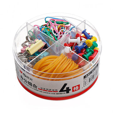 M&G ASC99360 Stationery Set Desktop Paper Clip Binder Clip DIY Bookmart Rubber Band Stationery Offic