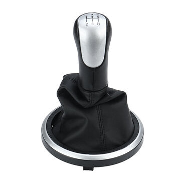 5 Speed Gear Shift Knob Stick with Gaitor Boot Dust Cover For Ford Fiesta Fusion ... (COLOR: SILVER)