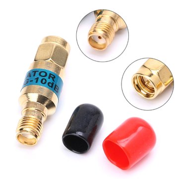 3Pcs 2W 0-6GHz Golden Attenuator SMA-JK Male to Female RF Coaxial Attenuator 10DB + 20DB + 30DB