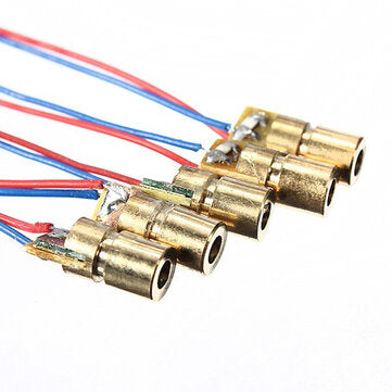 10 pcs DC 5V 5mW 650nm 6mm Laser Dot Diode Module Red Copper Head Tube