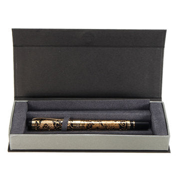 JINHAO 5000 Embossed Dragon Fountain Pen Golden Business Writing Signing Ink Pen Office School Suppl