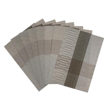 Top Finel PVC Kitchen Dinning Bamboo Table Placemats for Table Mat Manteles I... (COLOR.: CHAMPAGNE)