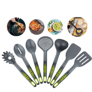 7 Pieces Nylon Kitchen Cooking Utensils Set Tools Turner Spatula Spoon Colander