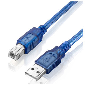 3pcs 30CM Blue USB 2.0 Type A Male to Type B Male Power Data Transmission Cable For