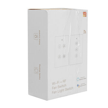 MoesHouse Black WiFi+RF433 Smart US Ceiling Fan Switch Smart Life/Tuya App 2/3 Way Control Wireless