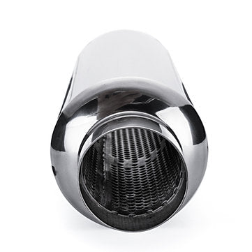 Universal Turbine Exhaust Muffler Resonator 304 Stainless Steel 2.5 Inch Inlet 2.5 Inch Outlet