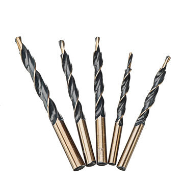 Drillpro 5Pcs Cobalt Drill HSS-Co Twist Step Drill Bits for Manual Pocket Hole Jig Master Woodworkin
