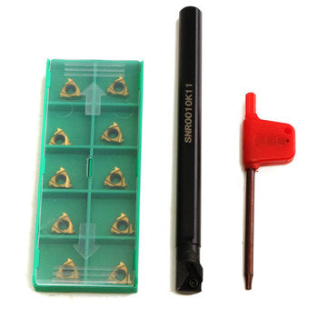 SNR0010K11 Internal Lathe Threading Boring Turning Tool with 10pcs 11IR A60 Inserts
