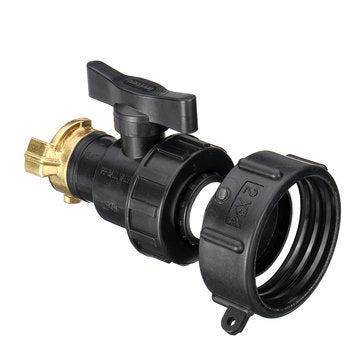 S60x6 3/4`` IBC Tank Drain Adapter Fixing Hose Outlet Tap Water Connector Replacement PP Ball Valve