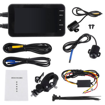 4" FHD Dual 1080P+720P 140 Motorcycle DVR WIFI Dash Waterproof Camera Video Recorder Camcorder