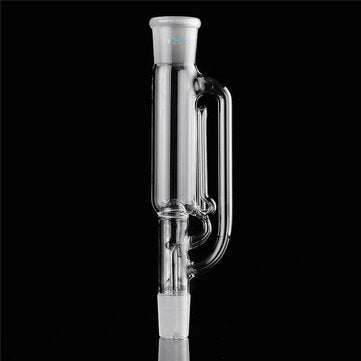 Lab Glass Soxhlet Extractor Condenser Set w/ 60ML Flat Bottom Flask 225MM Tube
