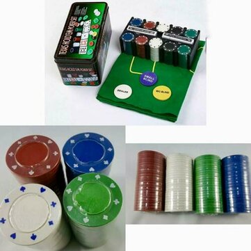 Professional Casino 200 Piece TEexas Hold`em Poker Game Play Set Comes In Tin Box Tool