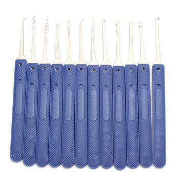 DANIU 12pcs Unlocking Lock Pick Set Key Extractor Tool with Blue Practice Padlock Lock Pick Tools