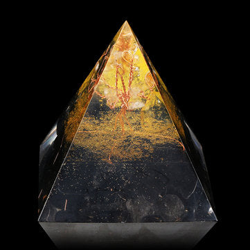 Orgone Pyramid Energy Generator Tower Home Reiki Healing Crystal 60x56x56mm Decorations