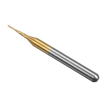 Drillpro 10pcs 0.6mm Titanium Coated Engraving Milling Cutter Carbide End Mill Rotary Burr