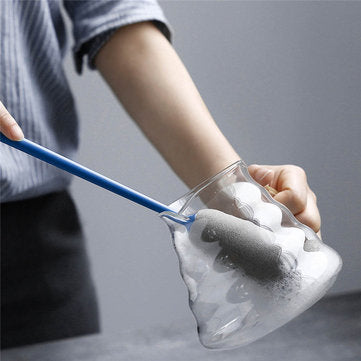 KIS SKISS FISH 3PCS Sponge Cup Brush Long Handle Replaceable Kitchen Cleaning Brushes