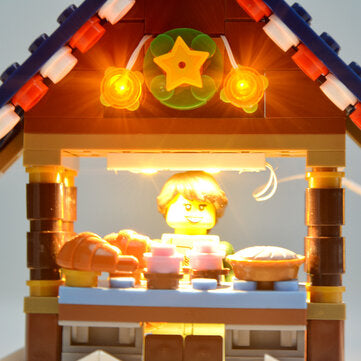 YEABRICKS DIY LED Lighting Light Kit for Lego 10235 Christmas Village Market Building Blocks Lightin