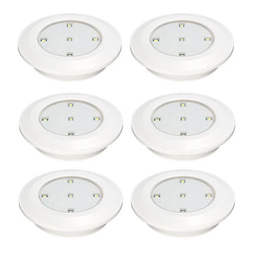 6PCS LED Wireless Cabinet Light Kitchen Counter Under Touch Closets Lighting Puck Lamp with Remote C