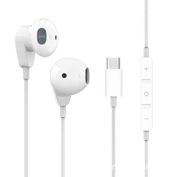 Bakeey Type-C Earphone Wired Control Earbuds HiFi Stereo Headphone with Mic for Huawei (COLOR: RED)