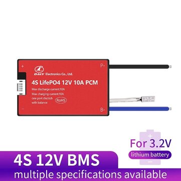 DALY BMS 4S 12V 10A 3.2V 18650 LiFepo4 Battery PCB BMS Protection Board with Balance 12.8V Lipo Cell