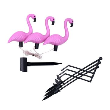 Solar Flamingo Stake Light Lantern Solar Powered Pathway Lights Outdoor Waterproof Garden Decorative