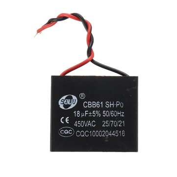 CBB61 5Pcs 18UF Starting Capacitance 450V AC Fan Capacitor CBB Motor Run Capacitor