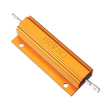 5pcs RX24 100W 1KR 1KRJ Metal Aluminum Case High Power Resistor Golden Metal Shell Case Heatsink Res