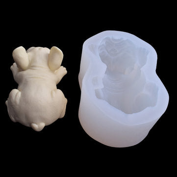 Bull Dog Silicone Soap Mold Animal Chocolate Model Cake Mould Decor DIY Baking Tool
