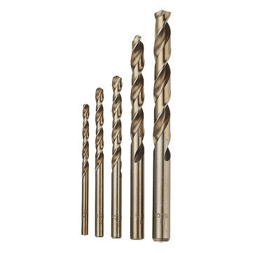 Drillpro 5pcs 4-10mm HSS M35 Cobalt Twist Drill Bit 4/5/6/8/10mm for Metal Stainless Steel Aluminium