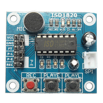 5pcs ISD1820 3-5V Recording Voice Module Recording And Playback Module  Control Loop Play / Jog Play