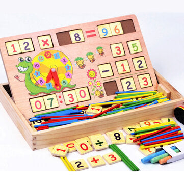 Wooden Clock Number Mathematics Toys Kids Early Learning Math Educational Toys Gift Bla... (TYPE: B)